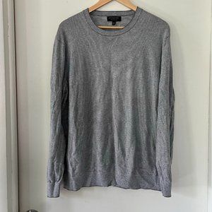 Banana Republic Factory Men's Premium Luxe Yarn Sweater Size XL Grey and White